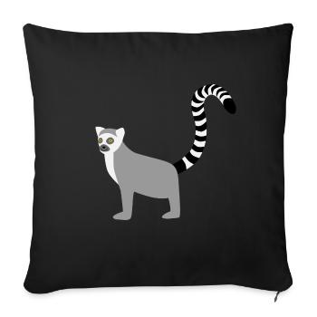 Katta Catta Lemur Lemuren Kattas Affe - Sofakissenbezug 45 x 45 cm - Schwarz - Vorne