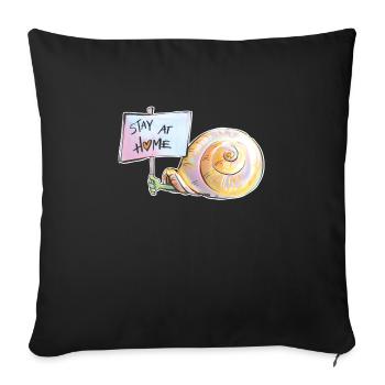Stay at home - Sofa pillowcase 17,3'' x 17,3'' (45 x 45 cm) - black - Front