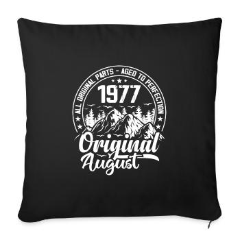 August 1977 Original:47 Years Birthday Gift - Sofa pillowcase 17,3'' x 17,3'' (45 x 45 cm) - black - Front
