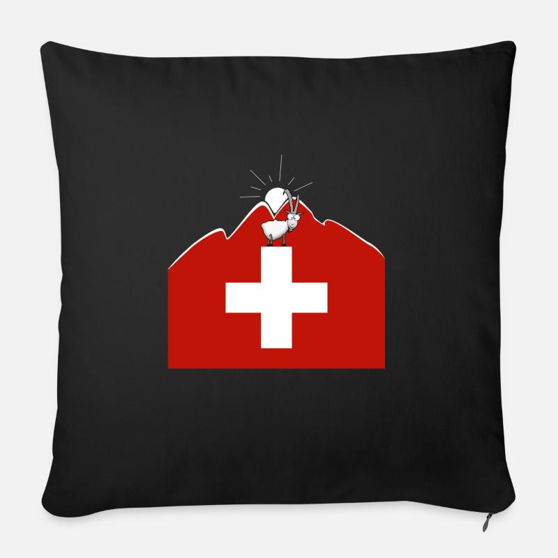 Schweiz Steinbock - Sofakissenbezug 45 x 45 cm - Schwarz