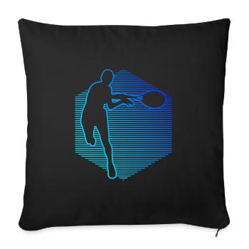 Tennis Tennis Jouer au tennis Joueurs de tennis - Housse de coussin décorative 45 x 45 cm - noir - Devant