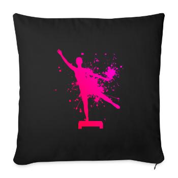 Fitness Training Aérobie Femmes Aerobic Fitness - Housse de coussin décorative 45 x 45 cm - noir - Devant