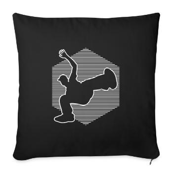 Hiphop Break Dance Breakdance Femmes Bgirl - Housse de coussin décorative 45 x 45 cm - noir - Devant
