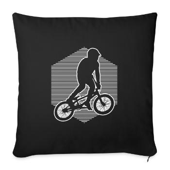 bmx vélo vélo bmx vélo hommes bmx jeune - Housse de coussin décorative 45 x 45 cm - noir - Devant