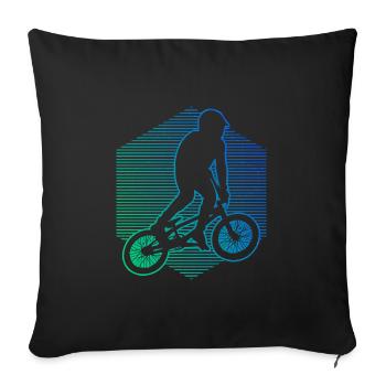 bmx bike cycling bmx young bmx bike - Sofa pillowcase 17,3'' x 17,3'' (45 x 45 cm) - black - Front