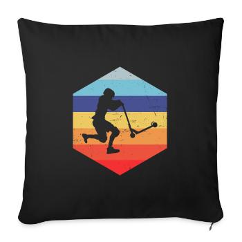 Women's Men's Scooter Stunt Stunt Scooter Scooter - Sofa pillowcase 17,3'' x 17,3'' (45 x 45 cm) - black - Front