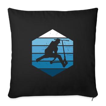 Scooter Stunt Stuntscooter Tretroller Scooter - Housse de coussin décorative 45 x 45 cm - noir - Devant