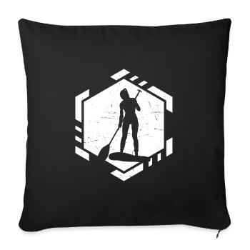 Standup Paddling Men Stand up Paddling Board - Sofa pillowcase 17,3'' x 17,3'' (45 x 45 cm) - black - Front