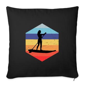 Stand up Paddle Stand up Paddleboard - Housse de coussin décorative 45 x 45 cm - noir - Devant