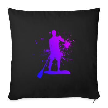 Standup Paddle Sup Standup Paddle Hommes - Housse de coussin décorative 45 x 45 cm - noir - Devant