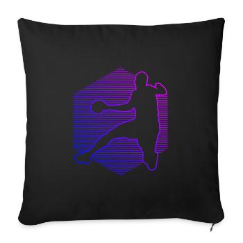 Joueuses de handball Masculin Handballeurs - Housse de coussin décorative 45 x 45 cm - noir - Devant