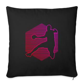 Handball Femmes Joueuses de handball Joueuses de handball Joueuses de handball - Housse de coussin décorative 45 x 45 cm - noir - Devant