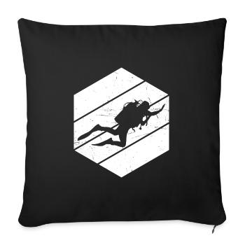 Scuba Diver Diver Femmes Plongée Libre - Housse de coussin décorative 45 x 45 cm - noir - Devant