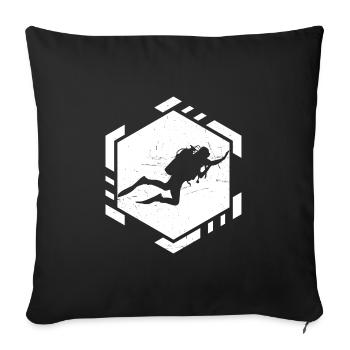 Free Dive Diver Men's Diving Scuba Diving - Sofa pillowcase 17,3'' x 17,3'' (45 x 45 cm) - black - Front