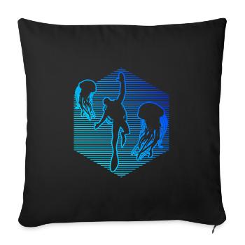 Hommes Femmes Diver Scuba Diver Scuba Diver - Housse de coussin décorative 45 x 45 cm - noir - Devant
