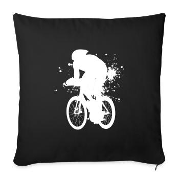 Road bike men's road bike racing bike racing cyclist - Sofa pillowcase 17,3'' x 17,3'' (45 x 45 cm) - black - Front