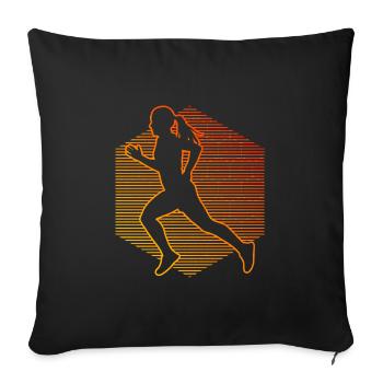 Jogging Course Course Hommes Jogging Femmes - Housse de coussin décorative 45 x 45 cm - noir - Devant