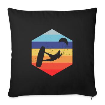 Kitesurfer Kitesurf Homme Kitesurf - Housse de coussin décorative 45 x 45 cm - noir - Devant