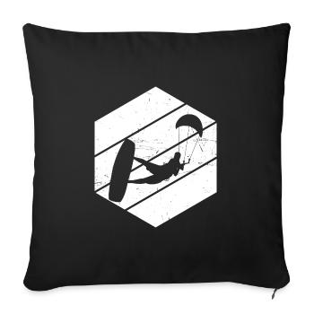 Kitesurf Femmes Kitesurf Kitesurf Kitesurf Kitesurf - Housse de coussin décorative 45 x 45 cm - noir - Devant