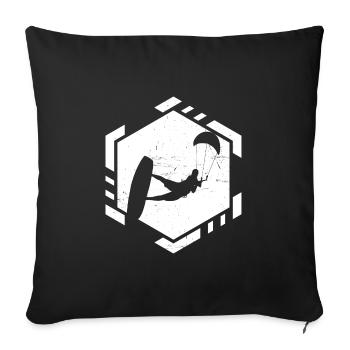 Kiting Kitesurf Kitesurfing Kitesurfer Kite - Housse de coussin décorative 45 x 45 cm - noir - Devant