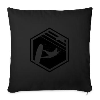Men's Kitesurfer Kitesurf Kiting Women Kite - Sofa pillowcase 17,3'' x 17,3'' (45 x 45 cm) - black - Front