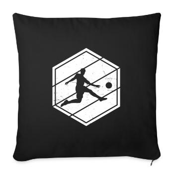 Women's Footballer Men Football Playing Football - Sofa pillowcase 17,3'' x 17,3'' (45 x 45 cm) - black - Front