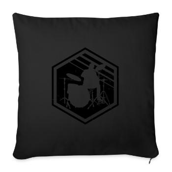 Schlagzeuger Drum Kit Herren Schlagzeugspieler - Sofakissenbezug 45 x 45 cm - Schwarz - Vorne