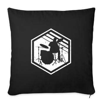 Drums Percussionist Ladies Drummer - Sofa pillowcase 17,3'' x 17,3'' (45 x 45 cm) - black - Front