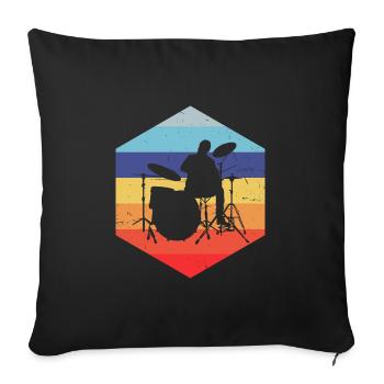 Perkussionist Schlagzeug Damen Schlagzeugspieler - Sofakissenbezug 45 x 45 cm - Schwarz - Vorne