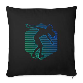 Roller Skate Men Roller Skating Roller Skating - Sofa pillowcase 17,3'' x 17,3'' (45 x 45 cm) - black - Front