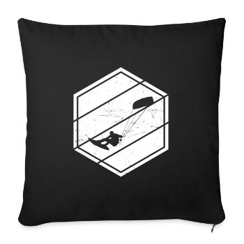 Men's Kitesurfing Kite Kite Women Kitesurfer - Sofa pillowcase 17,3'' x 17,3'' (45 x 45 cm) - black - Front