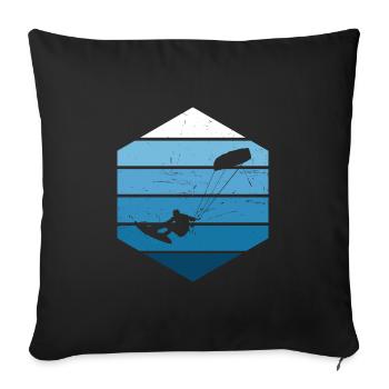 Kitesurfing Kitesurfer Kite Kite Men - Sofa pillowcase 17,3'' x 17,3'' (45 x 45 cm) - black - Front