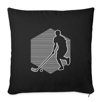 Innebandy Herren Salibandy Hockey Floorball - Sofakissenbezug 45 x 45 cm - Schwarz - Vorne