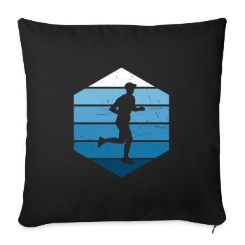 Jogging Running Cross Country Running Runner - Sofa pillowcase 17,3'' x 17,3'' (45 x 45 cm) - black - Front