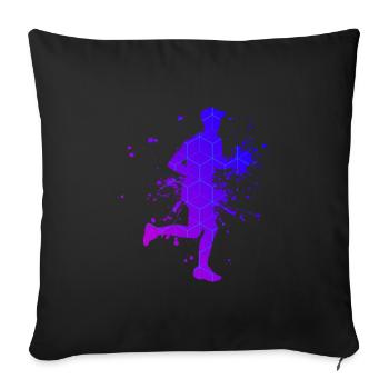 Marathon Masculin Cross Country Running - Housse de coussin décorative 45 x 45 cm - noir - Devant