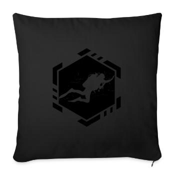 Plongée libre pour hommes Plongée sous-marine - Housse de coussin décorative 45 x 45 cm - noir - Devant