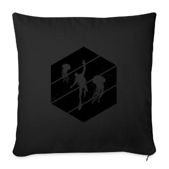 Plongeur plongeur pour hommes - Housse de coussin décorative 45 x 45 cm - noir - Devant