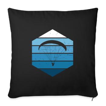 Men's Paragliding Paraglider Women Paragliding - Sofa pillowcase 17,3'' x 17,3'' (45 x 45 cm) - black - Front
