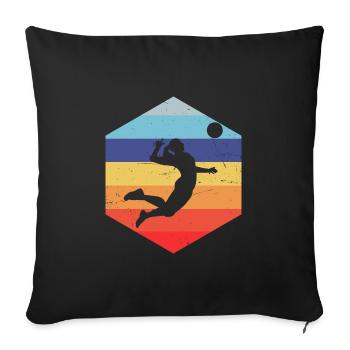 Volleyball players Women's Volley volleyball players - Sofa pillowcase 17,3'' x 17,3'' (45 x 45 cm) - black - Front