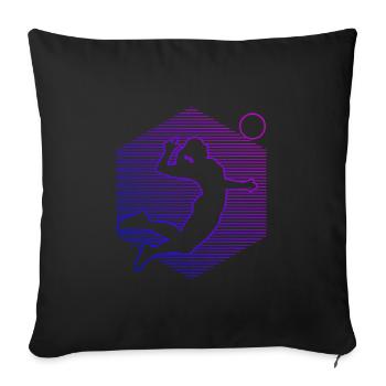 Volleyballer Volleyball Volleyballspielen - Housse de coussin décorative 45 x 45 cm - noir - Devant
