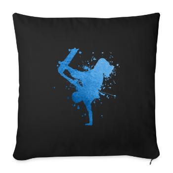 Skateboarder Patinage Skateboard Hommes Femmes - Housse de coussin décorative 45 x 45 cm - noir - Devant