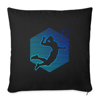 Joueur de volley-ball Volley-ball - Housse de coussin décorative 45 x 45 cm - noir - Devant