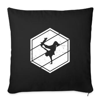 Skateboard Skateboarder Homme Skater Skater Skating - Housse de coussin décorative 45 x 45 cm - noir - Devant