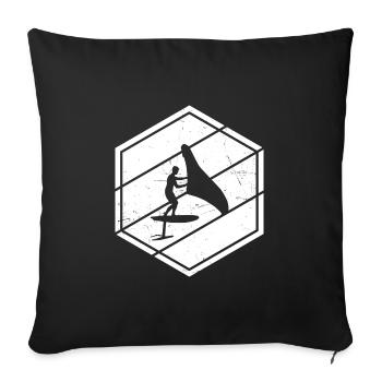 wingsurfen wingsurf hydrofoil men wingfoil - Sofa pillowcase 17,3'' x 17,3'' (45 x 45 cm) - black - Front