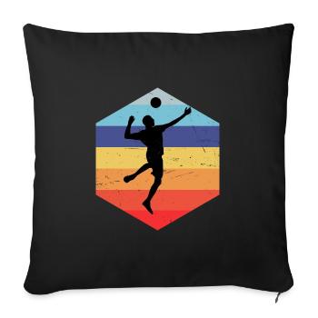 Fistball Volleyball féminin Fistball Fistball Jeu de Fistball - Housse de coussin décorative 45 x 45 cm - noir - Devant