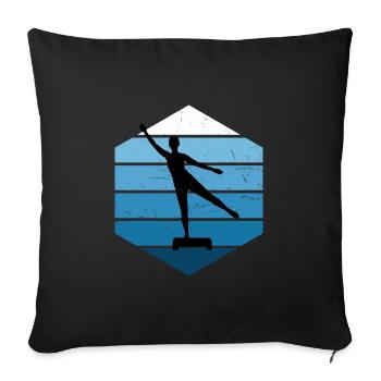 Women's Physical Gymnastics Fitness Training Aerobics - Sofa pillowcase 17,3'' x 17,3'' (45 x 45 cm) - black - Front
