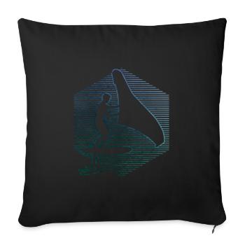 wingsurf wingfoil hydrofoil Women foilwing - Sofa pillowcase 17,3'' x 17,3'' (45 x 45 cm) - black - Front