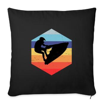 Women's Water Sports Jet Ski Riding Men's Jet Ski - Sofa pillowcase 17,3'' x 17,3'' (45 x 45 cm) - black - Front