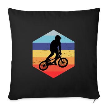 Hommes Femmes BMX Garçons Cyclisme Vélo BMX Vélo - Housse de coussin décorative 45 x 45 cm - noir - Devant