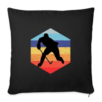 Joueuses de hockey sur glace - Housse de coussin décorative 45 x 45 cm - noir - Devant